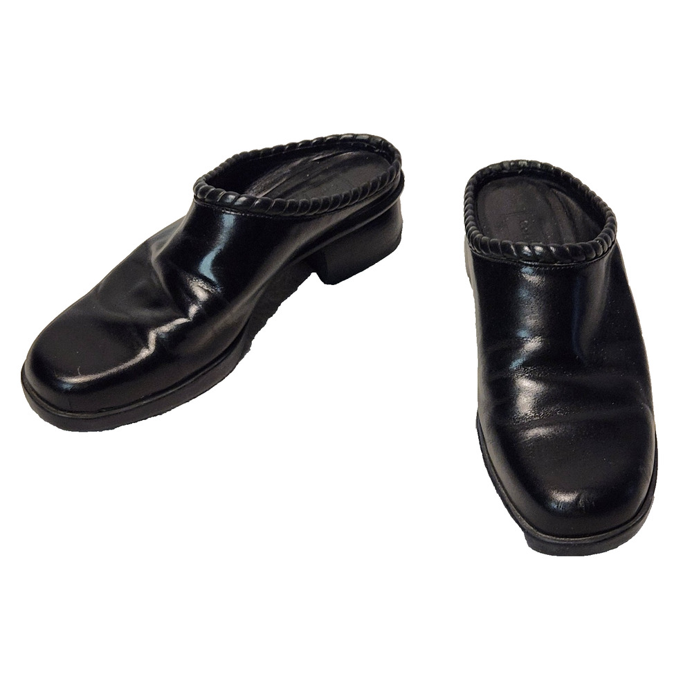 Cole Haan Mule Clogs Black Leather Woman's Size 8M